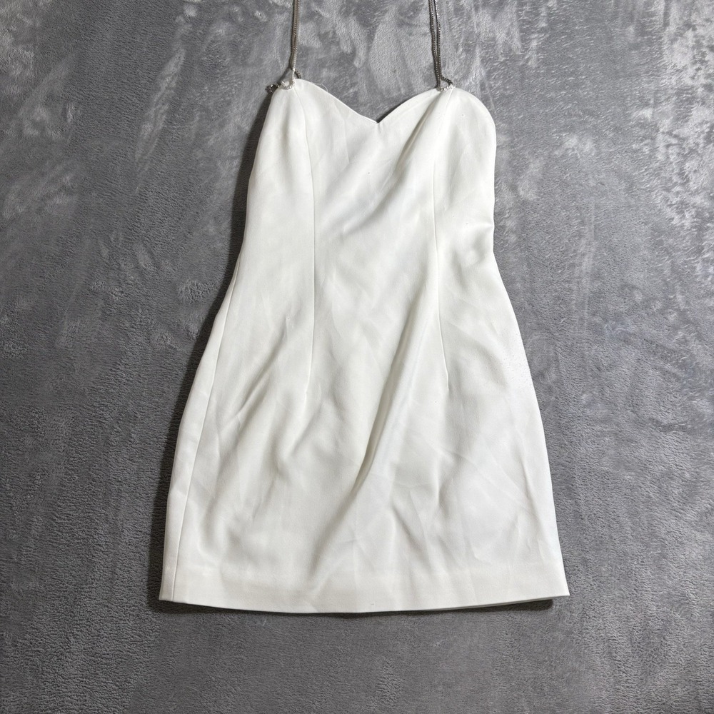 Nana Jacqueline Chain Strap Dress - White Size Small Elegant Designer